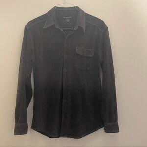 Kenneth Cole New York Corduroy Shirt Men’s M Black Soft Button Up Long Sleeve